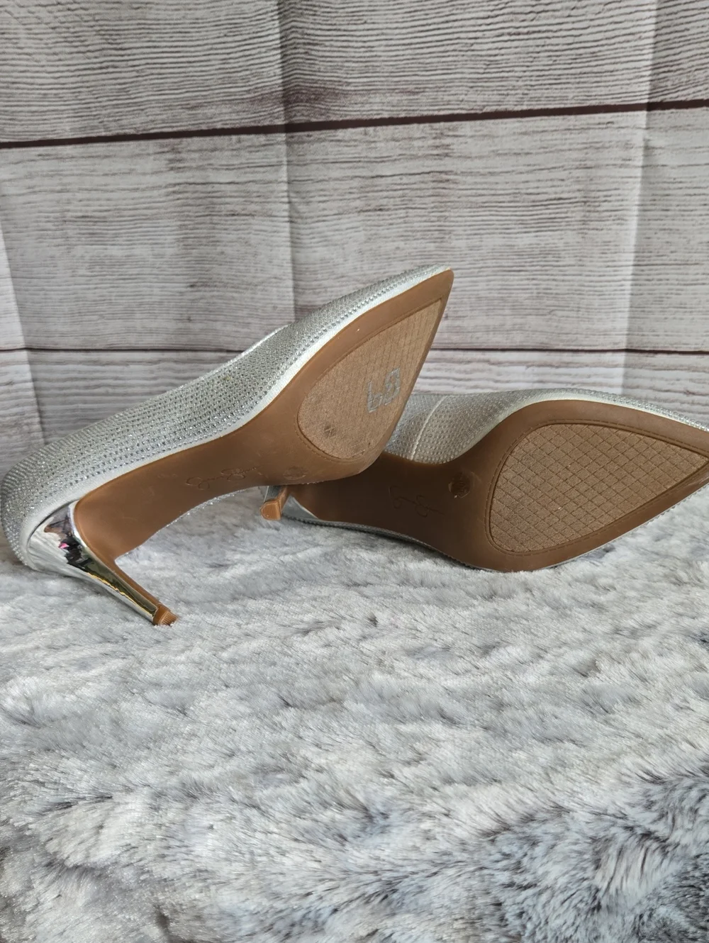 Jessica Simpson Rhinestone Heels, Womens Size 7.5